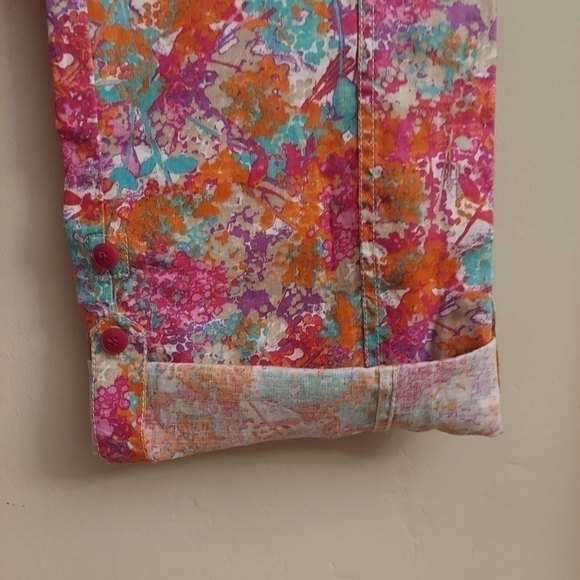 SIGRID OLSEN Linen Cargo Style Floral Wide Legged Pants - Picture 9 of 12